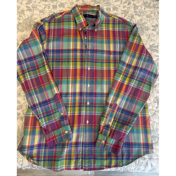 Ralph Lauren Mens Plaid Button-Down Shirt XXL Multicolor Cotton - Picture 5 of 5